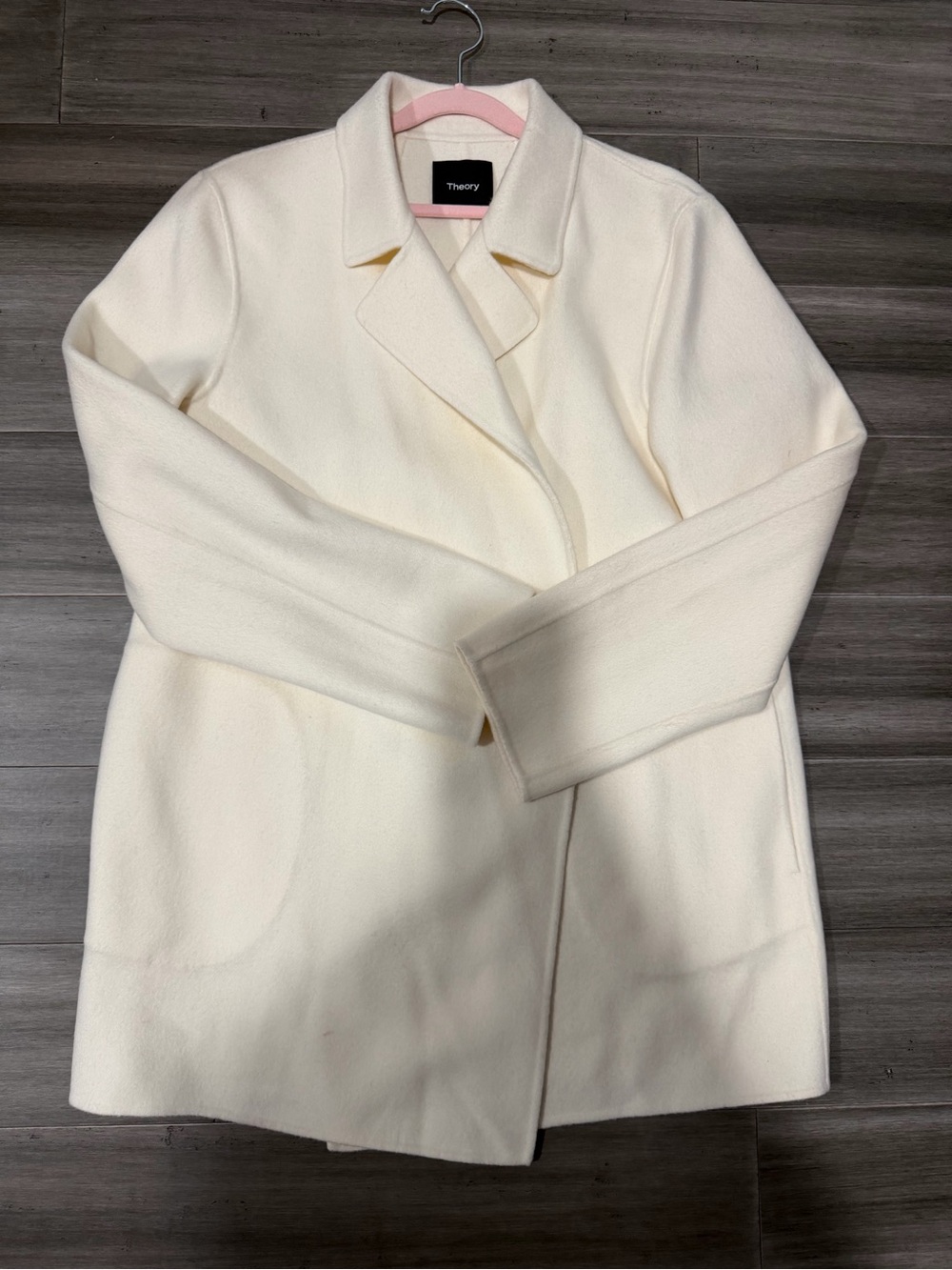 Theory Women's Double Faced Wool & Cashmere Overlay Coat in Ivory